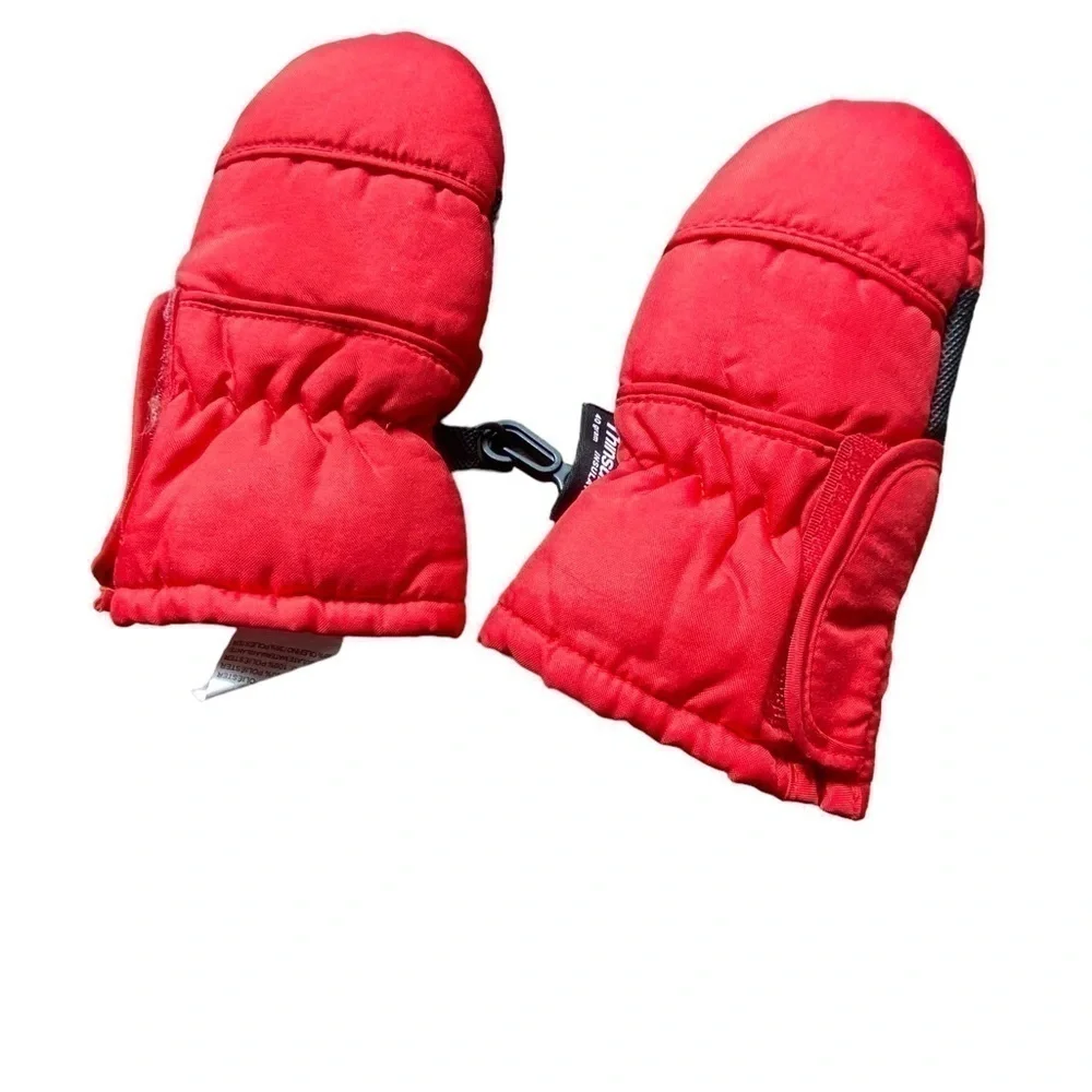 Primaloft Infant Red Snow Mittens Size 0-1